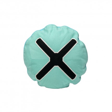 Coussin Icon croix turquoise et noir Kare Design