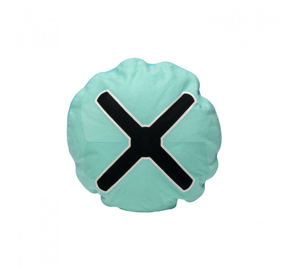 Coussin Icon croix turquoise et noir Kare Design