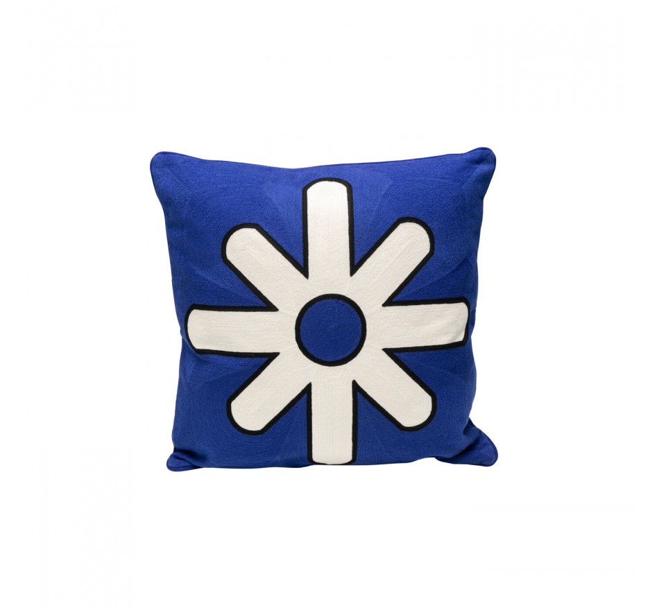 Coussin Icon étoile bleu et blanc Kare Design