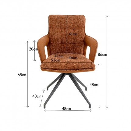 Chaise avec accoudoirs pivotante Sandro Kare Design