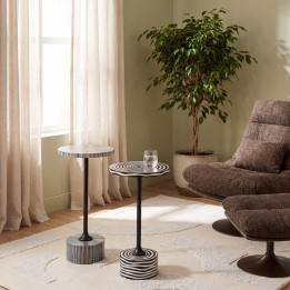 Side Table Domero Swirl Ø25cm black Kare Design