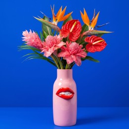 Vase pink mouth red 32cm Kare Design