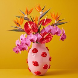 Vase pink mouths red 31cm Kare Design