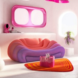 Tapis géométrique orange -  Electric Diamond - Kare Design