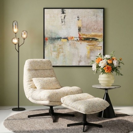 Swivel Armchair with Stool Columbia Kare Design