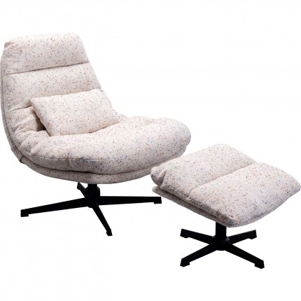 Swivel Armchair with Stool Columbia Kare Design
