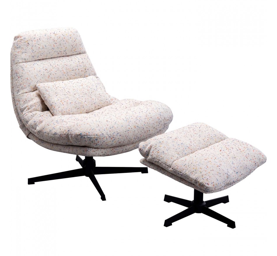 Swivel Armchair with Stool Columbia Kare Design