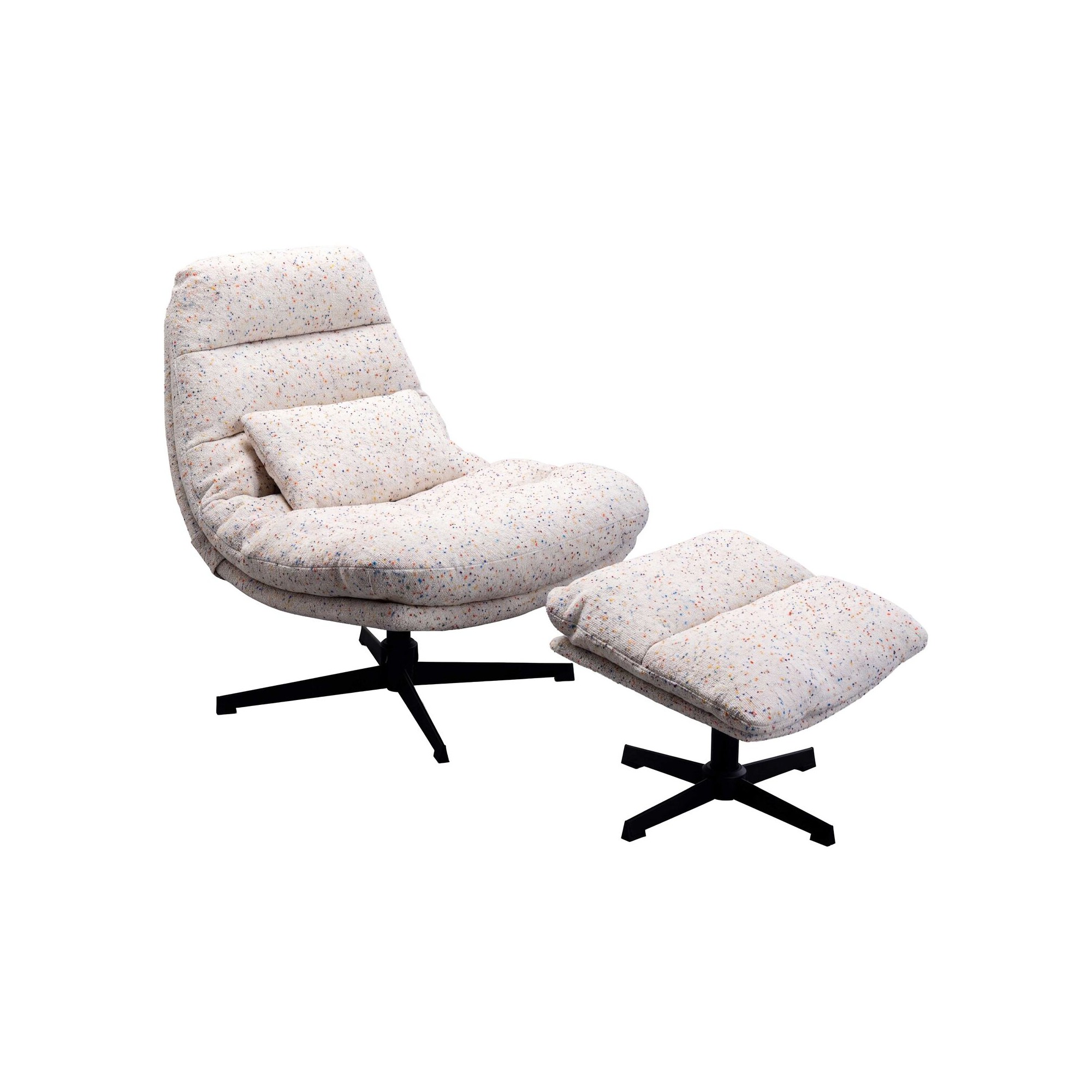 Swivel Armchair with Stool Columbia Kare Design