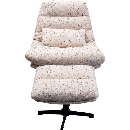 Swivel Armchair with Stool Columbia Kare Design