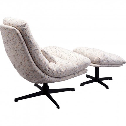 Swivel Armchair with Stool Columbia Kare Design