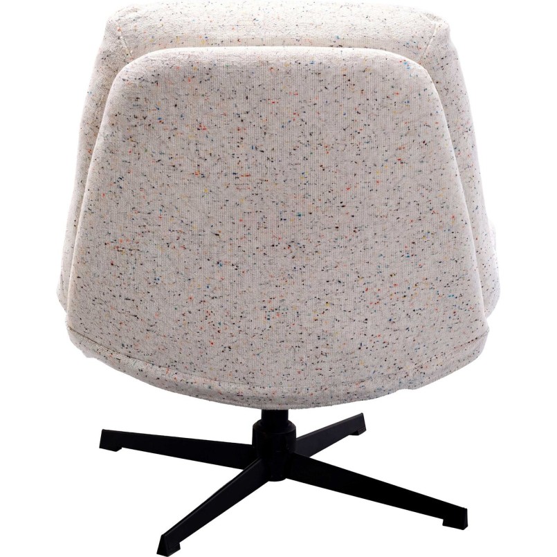 Fauteuil pivotant et repose-pieds blancs - Columbia - Kare Design