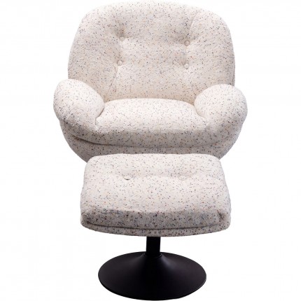 Fauteuil pivotant et repose-pieds Stanford Kare Design