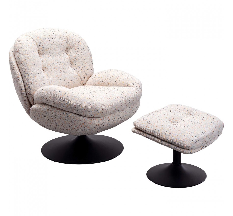 Fauteuil pivotant et repose-pieds Stanford Kare Design