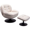 Fauteuil pivotant avec repose-pieds blancs - Standford - Kare Design