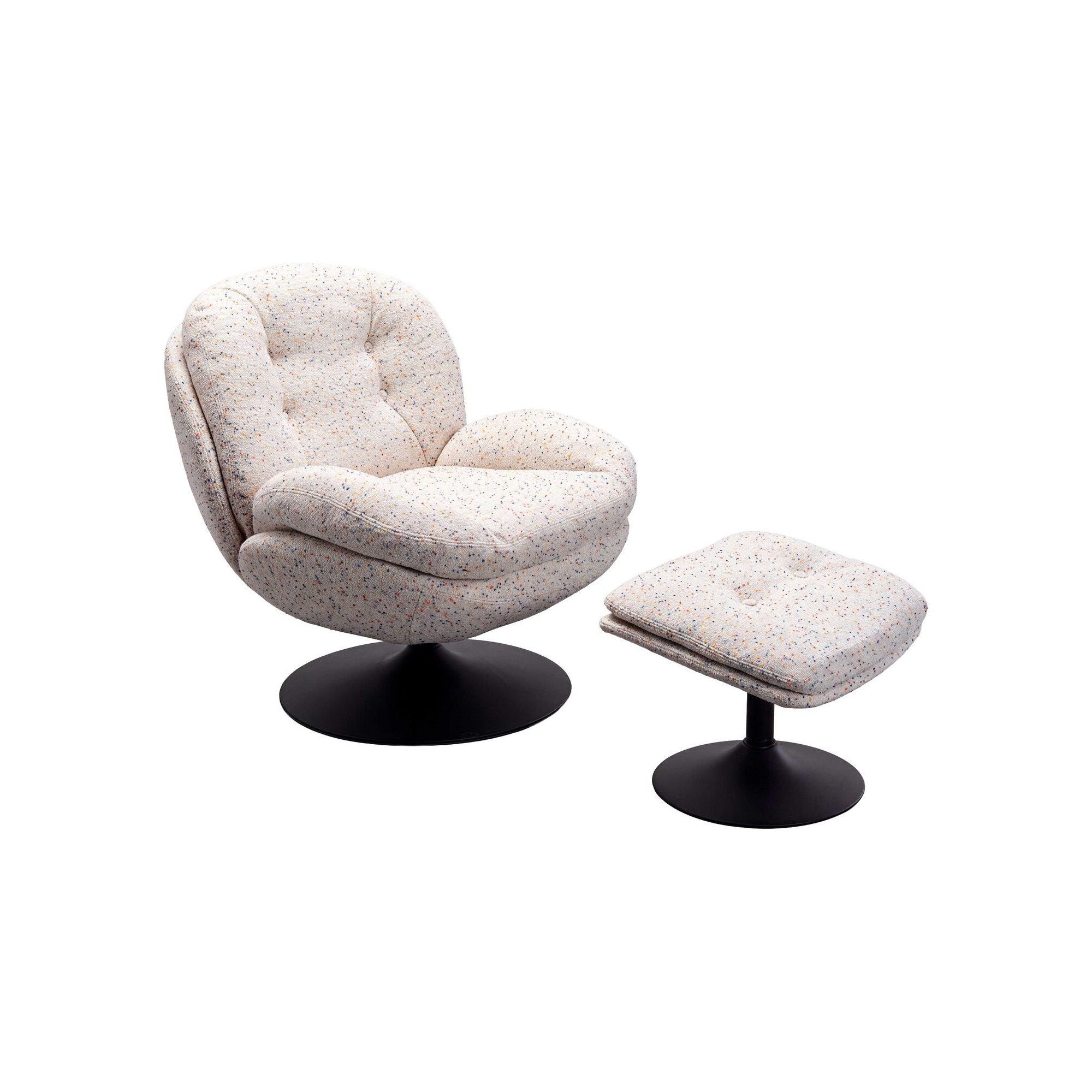 Fauteuil pivotant et repose-pieds Stanford Kare Design