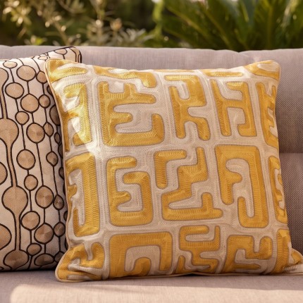 Cushion Meander yellow and beige Kare Design