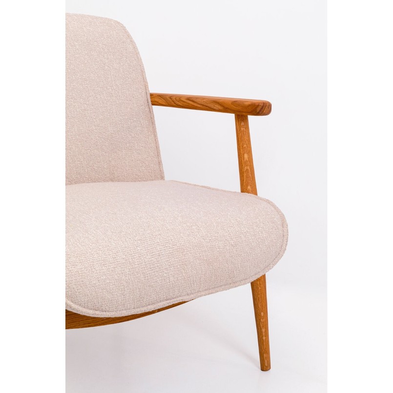 Fauteuil scandinave en tissu beige et chêne - Susan - Kare Design