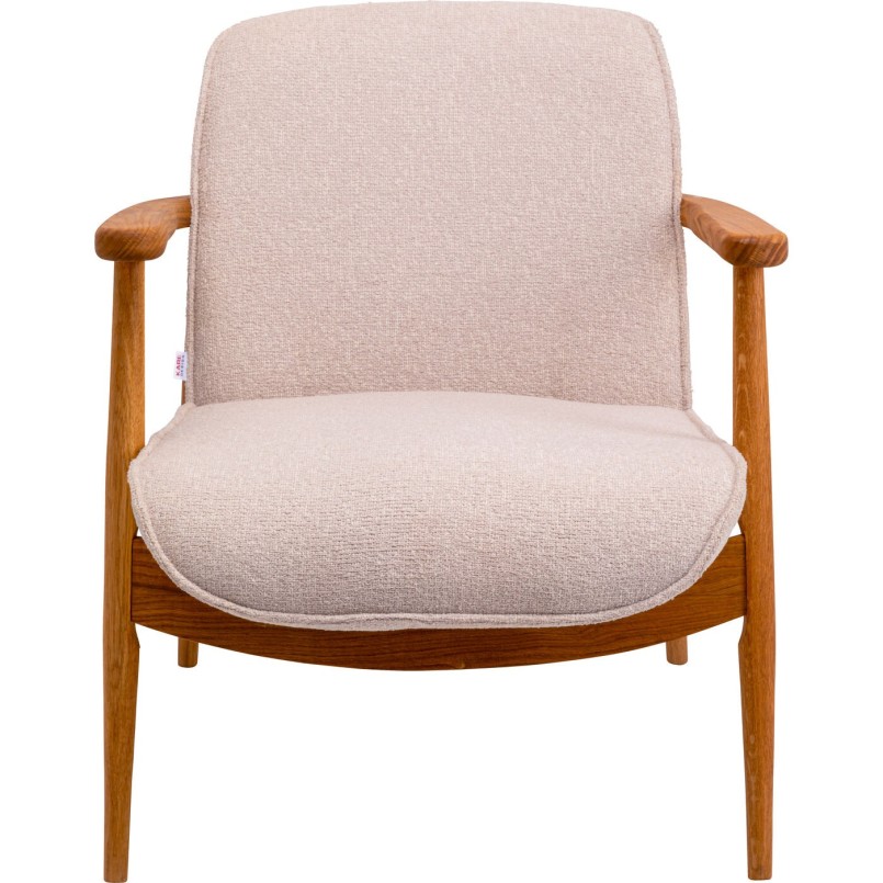 Fauteuil scandinave en tissu beige et chêne - Susan - Kare Design