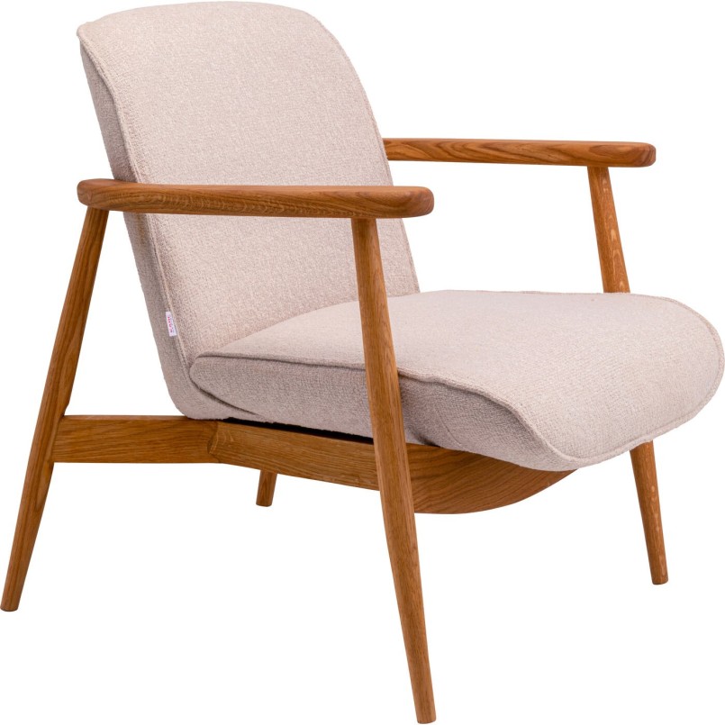 Fauteuil scandinave en tissu beige et chêne - Susan - Kare Design