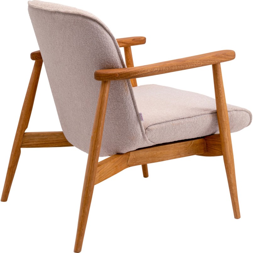 Fauteuil scandinave en tissu beige et chêne - Susan - Kare Design