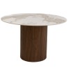 Brown Round Dining Table with Stoneware Top - Ruben - Kare Design