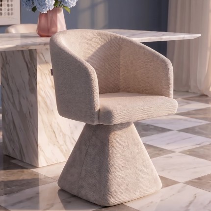 Swivel Chair with armrests Melli cream Kare Design