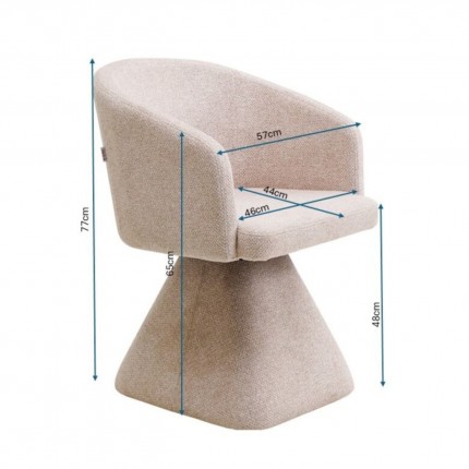 Swivel Chair with armrests Melli cream Kare Design