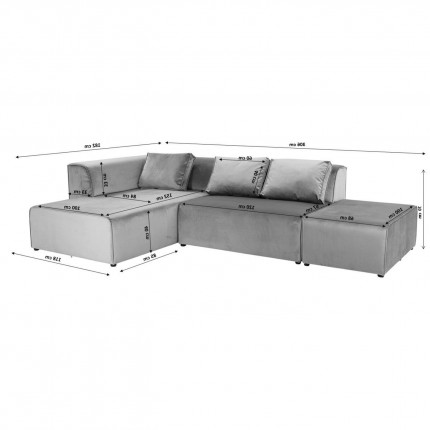 Corner Sofa Infinity left machiato Kare Design