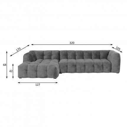Corner Sofa Salamanca golden brown left Kare Design