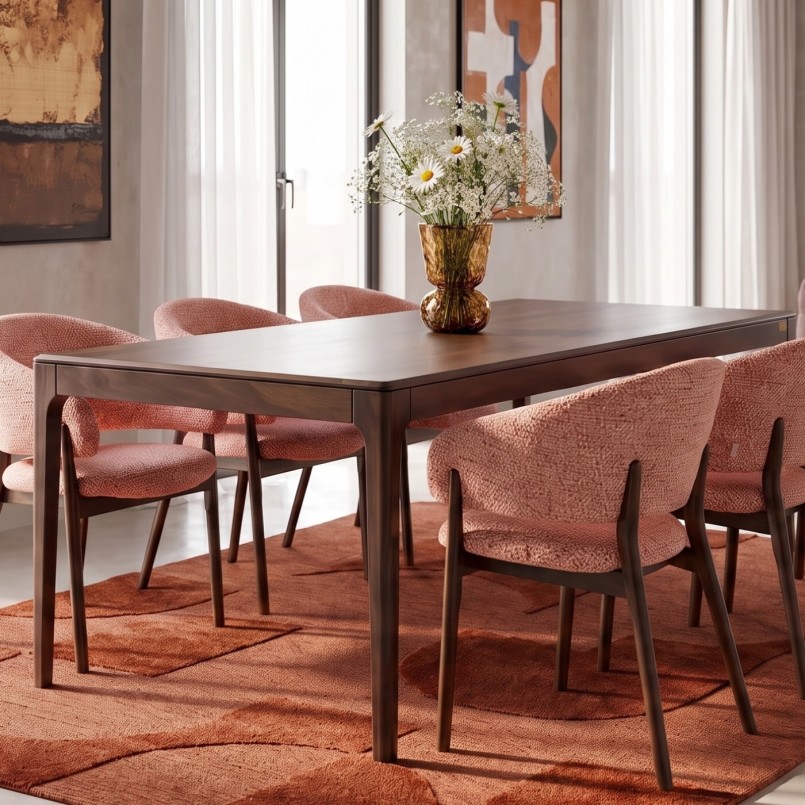 Chaise avec accoudoirs en tissu tressé et chêne - August - Kare Design