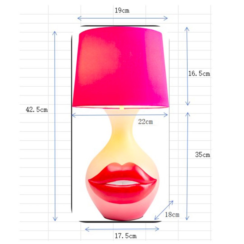 Table Lamp red lips 43cm Kare Design