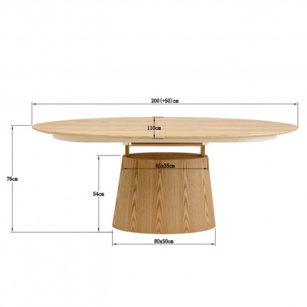 Table à rallonge Benvenuto ovale chêne Kare Design