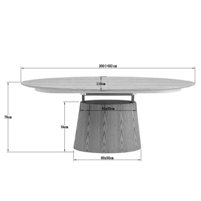 Table à rallonge contemporaine blanc mat - Benvenuto - Kare Design