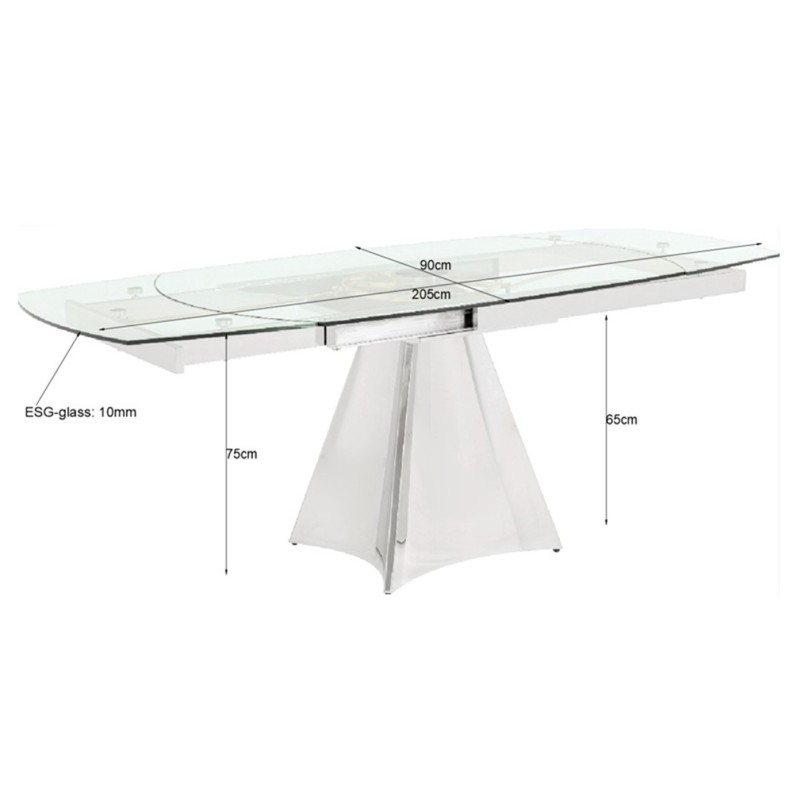 Table à rallonges en verre- Tempo - Kare Design