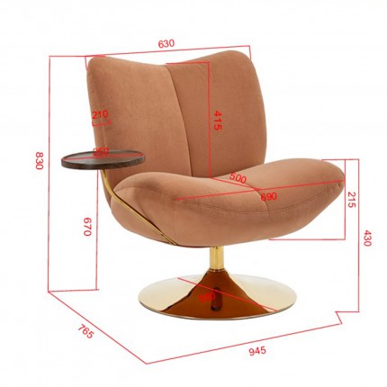 Fauteuil pivotant Pigalle Kare Design