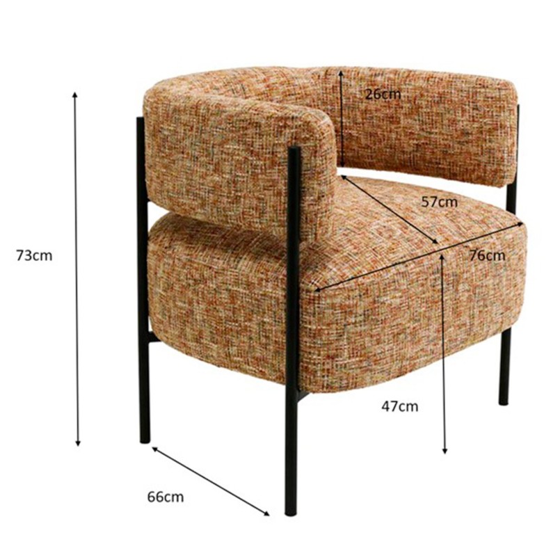 Fauteuil orange - Lilja Melange - Kare Design