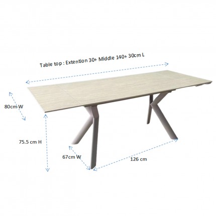 Table à rallonges Xenia 200x80cm blanche Kare Design
