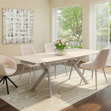 Table à rallonges Xenia 200x80cm blanche Kare Design