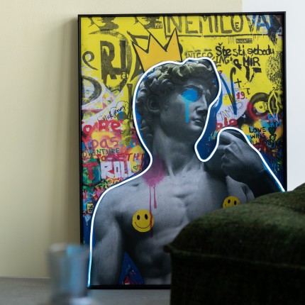 Tableau LED David graffiti 60x80cm Kare Design