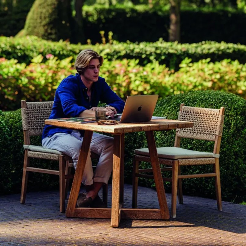 Table de jardin carrée en teck - Ella - Gescova