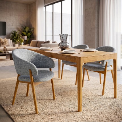 Chaise avec accoudoirs August Melange bleue Kare Design
