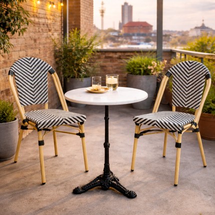 Table Bistrot ronde 60cm marbre blanc Kare Design