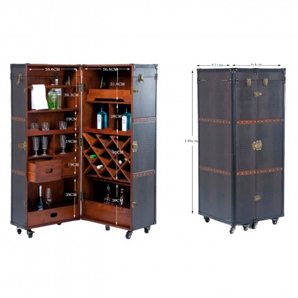 Bar-coffre Globetrotter croco 153cm Kare Design