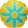 Cushion Icon sun yellow and turquoise Kare Design
