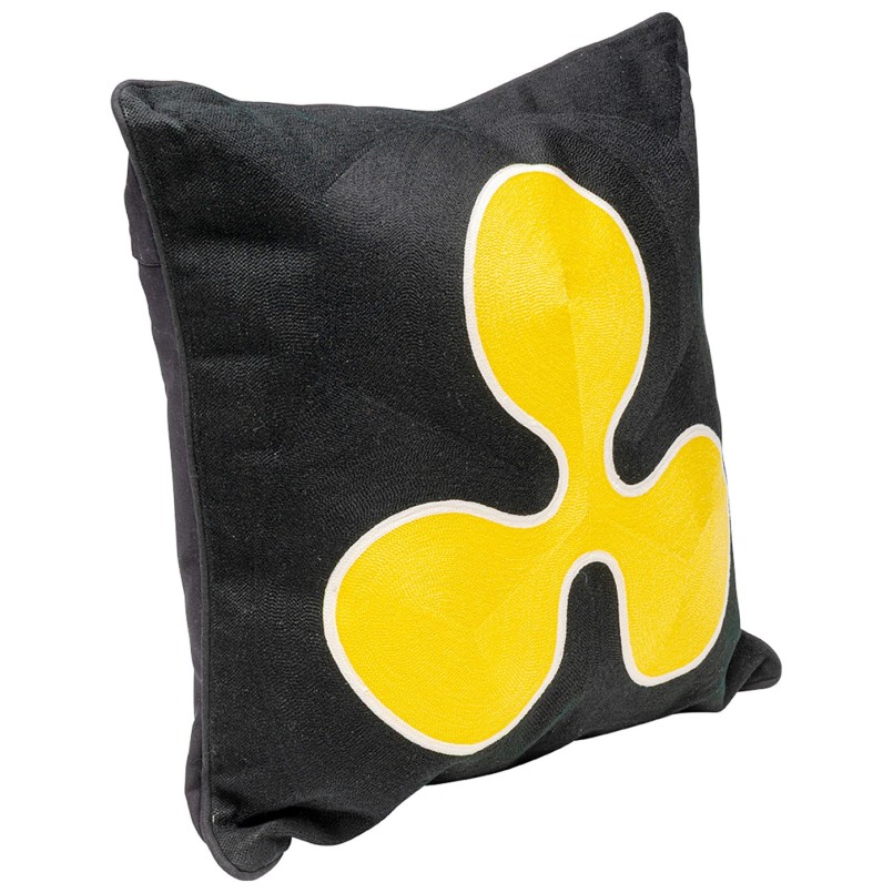 Coussin noir fleur jaune - Icon - Kare Design