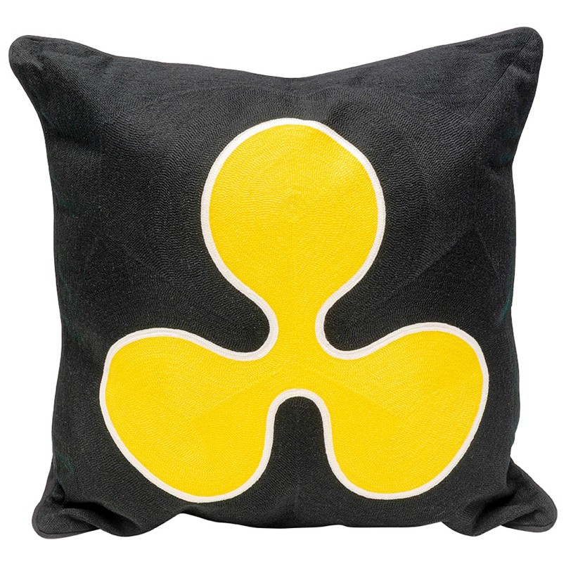 Coussin noir fleur jaune - Icon - Kare Design