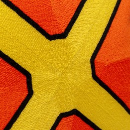 Coussin orange croix jaune - Icon - Kare Design