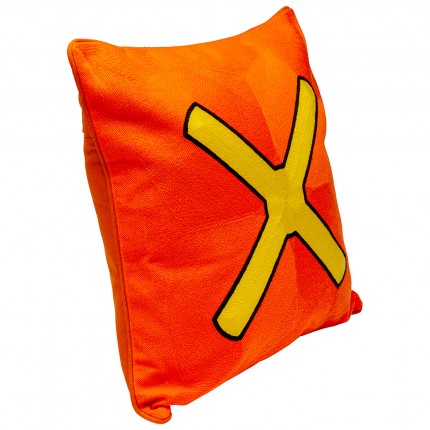 Coussin Icon croix orange et jaune Kare Design