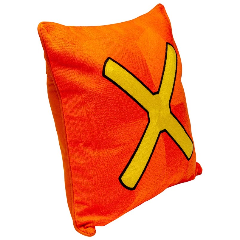 Cushion Icon cross orange and yellow Kare Design