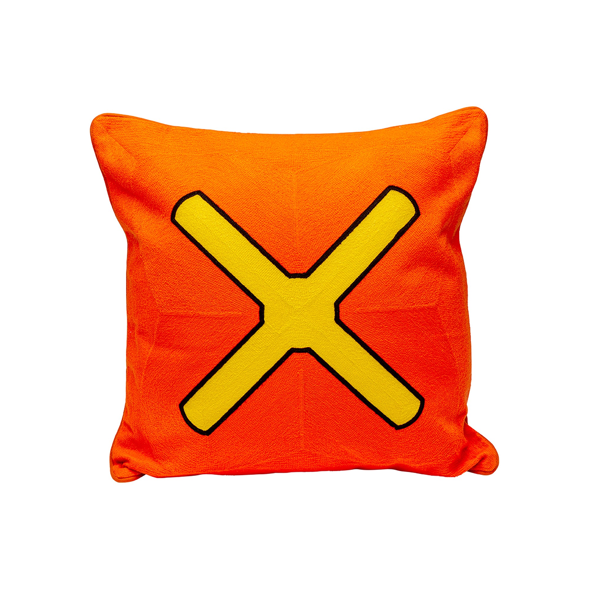 Coussin Icon croix orange et jaune Kare Design